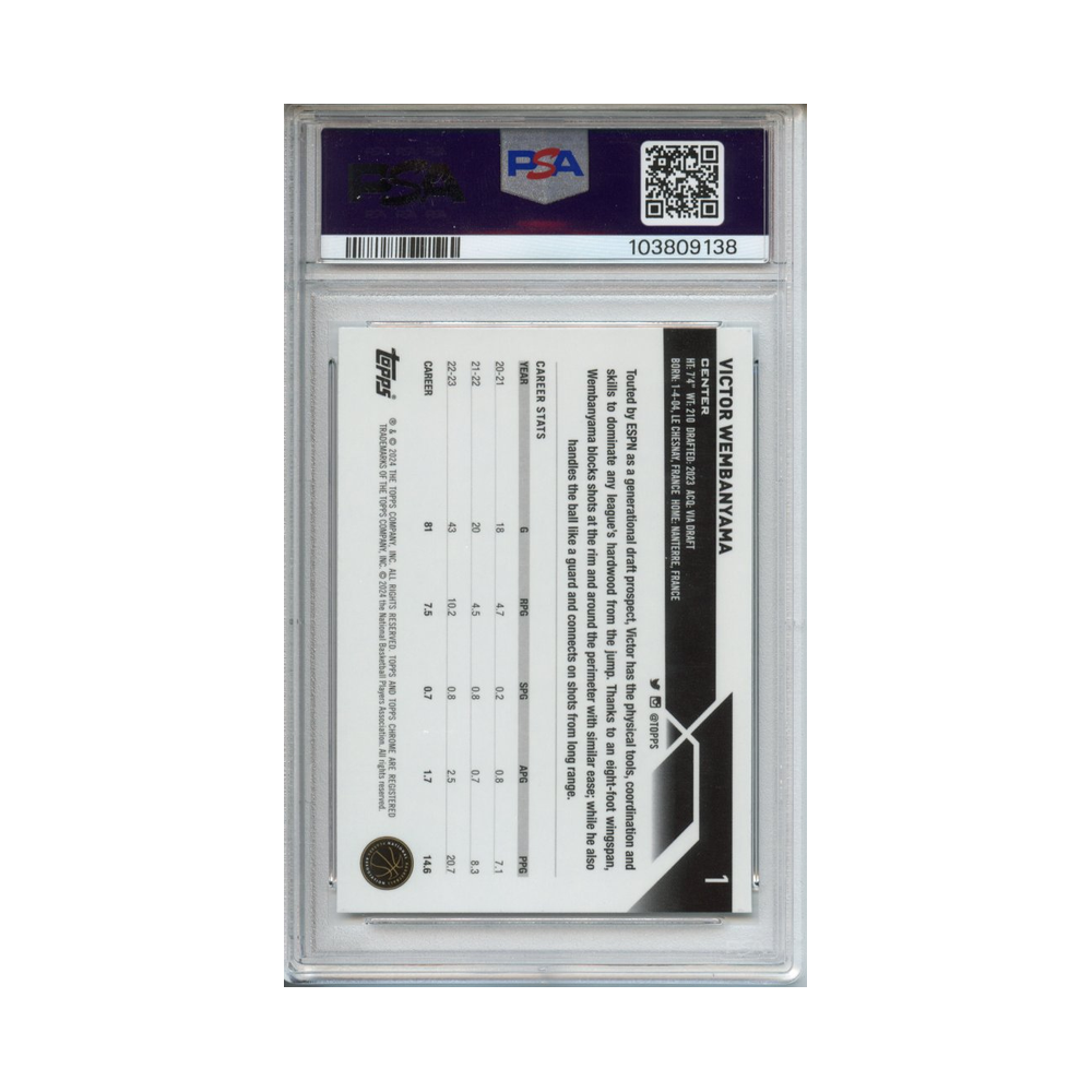 Victor-Wembanyama-2023-Topps-Chrome-PSA-10-Rückseite
