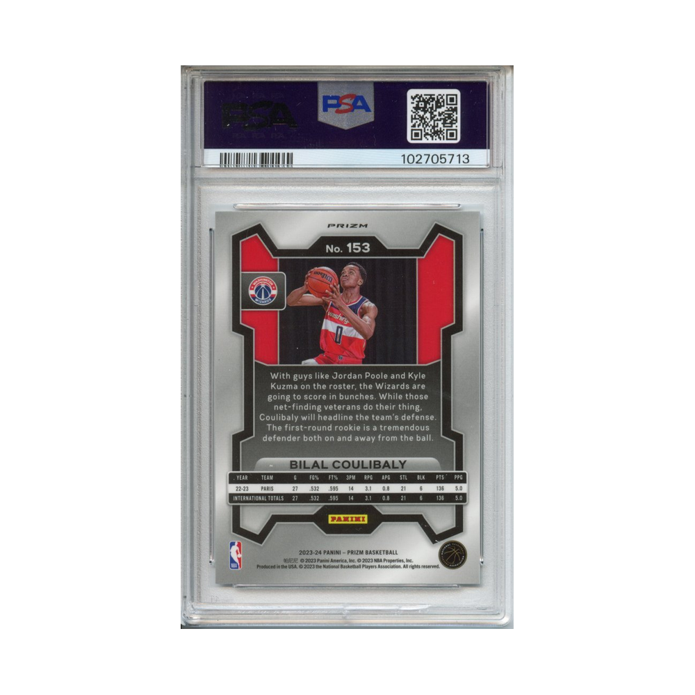 Bilal-Coulibaly-Silver-Prizm-2023-Prizm-PSA-10-Rückseite