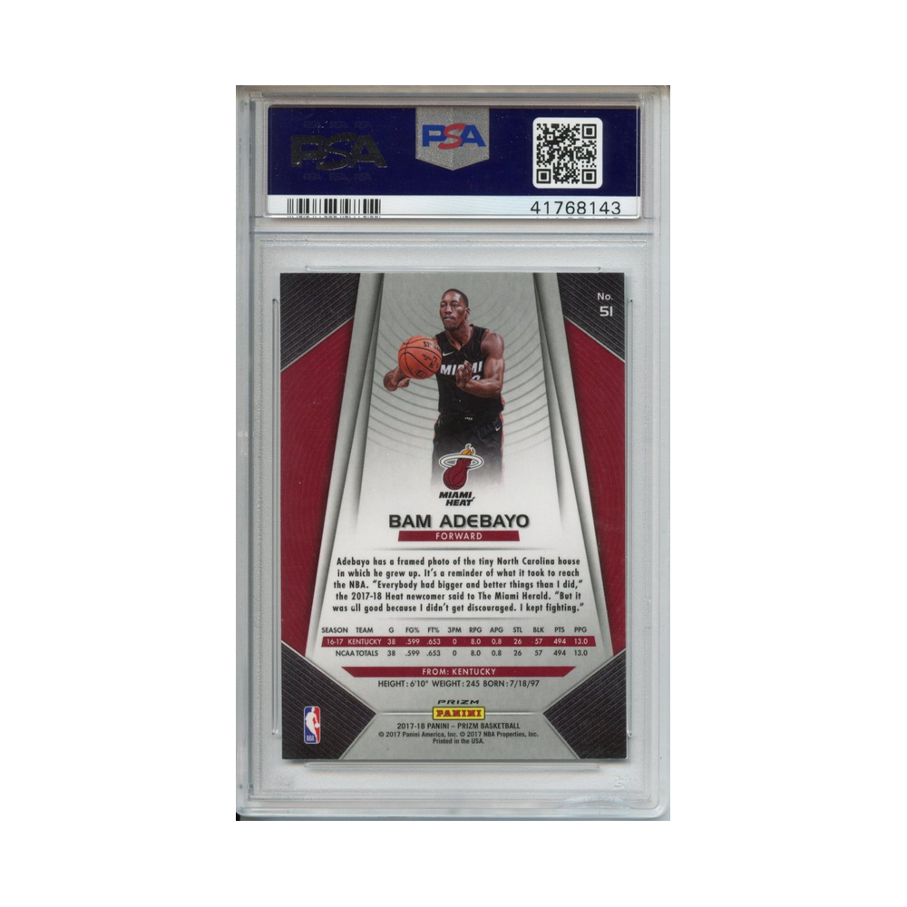 Bam-Adebayo-Silver-Prizm-2017-Panini-Prizm-PSA-10-Rückseite