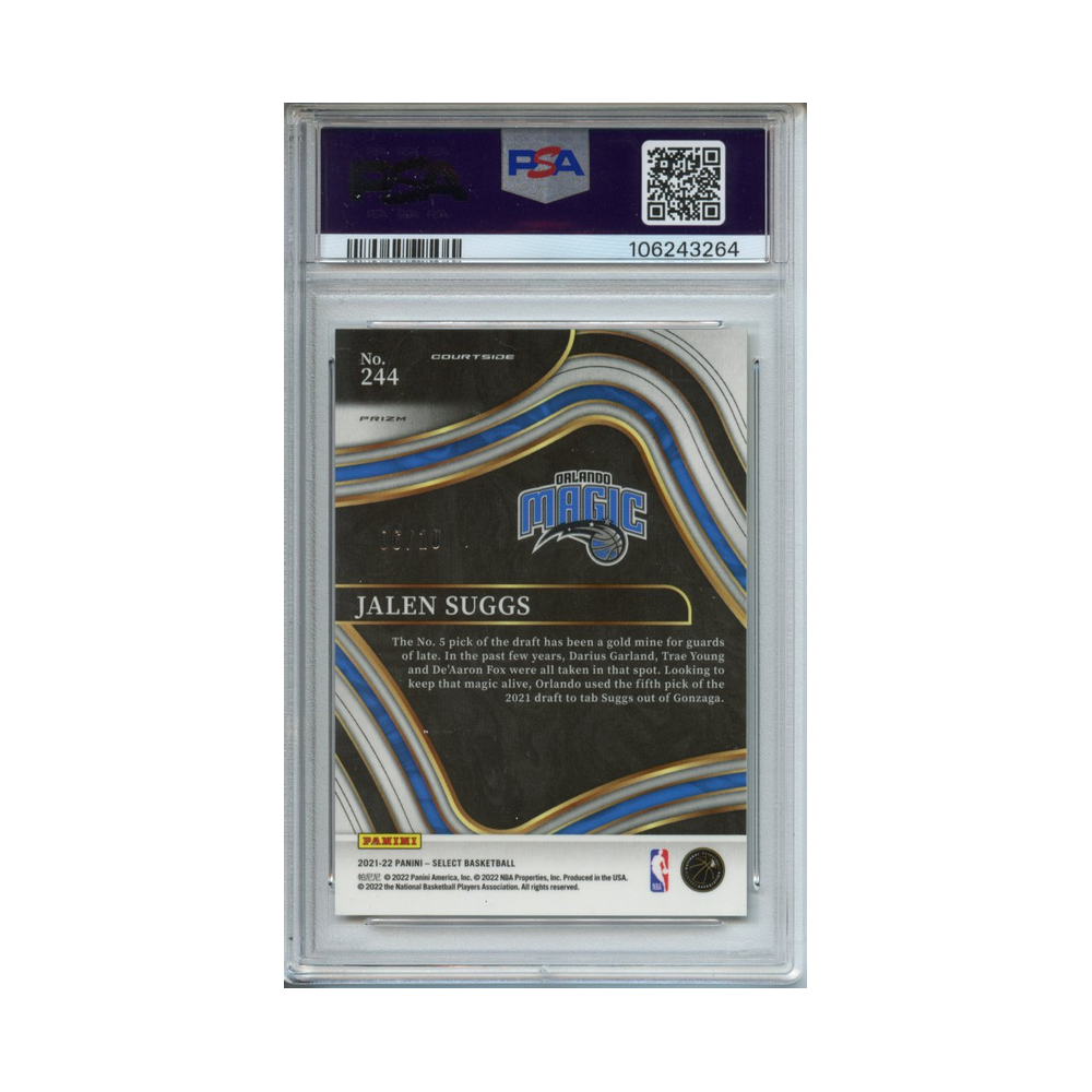 Jalen-Suggs-Gold-Disco-Prizm-2021-Select-PSA-10-Rückseite
