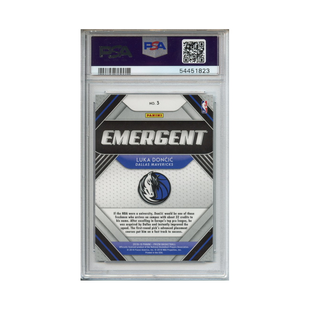 Luka-Doncic-Emergent-2018-Panini-Prizm-PSA-10-Rückseite