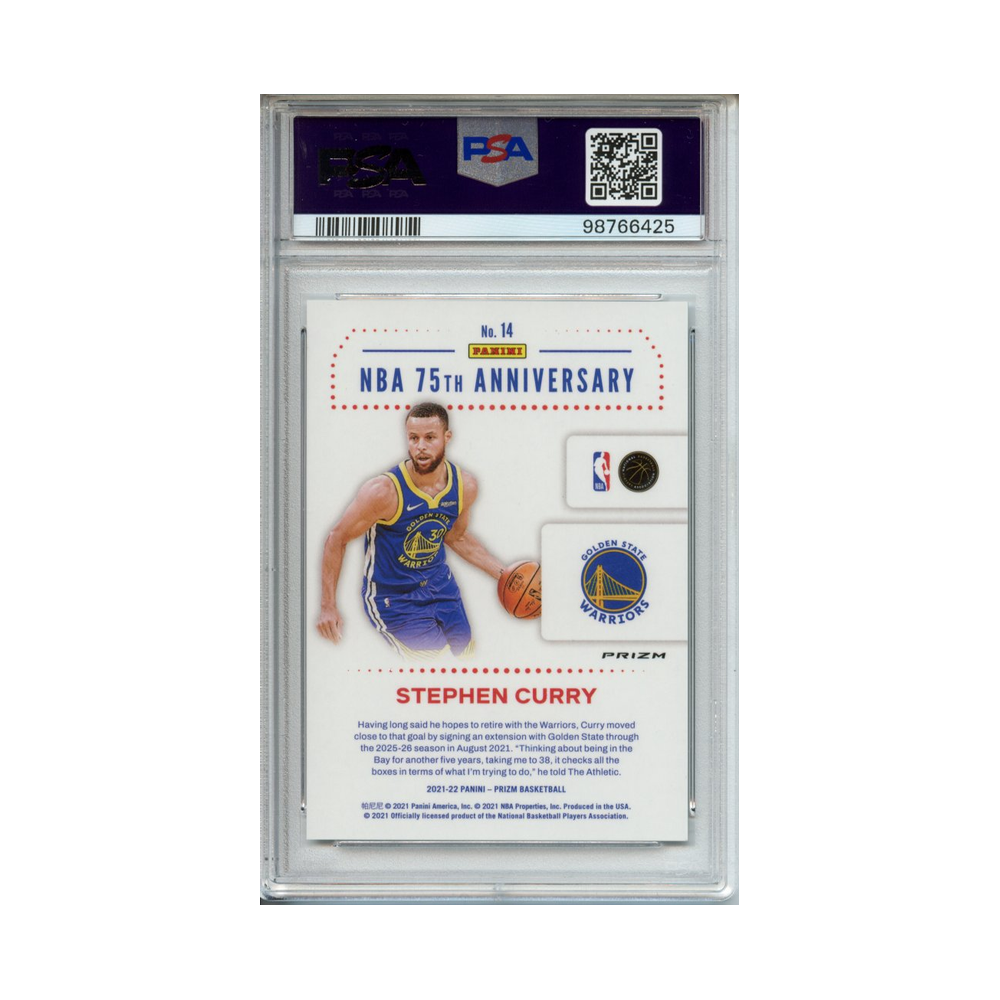 Stephen-Curry-NBA-75th-Logo-Silver-2021-Prizm-PSA-9-Rückseite