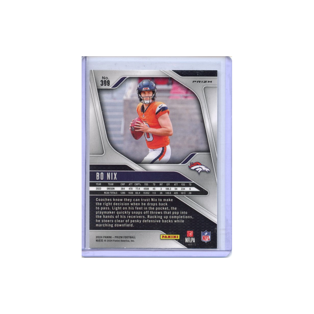 Bo-Nix-Silver-Prizm-2024-Prizm-Football-Rückseite