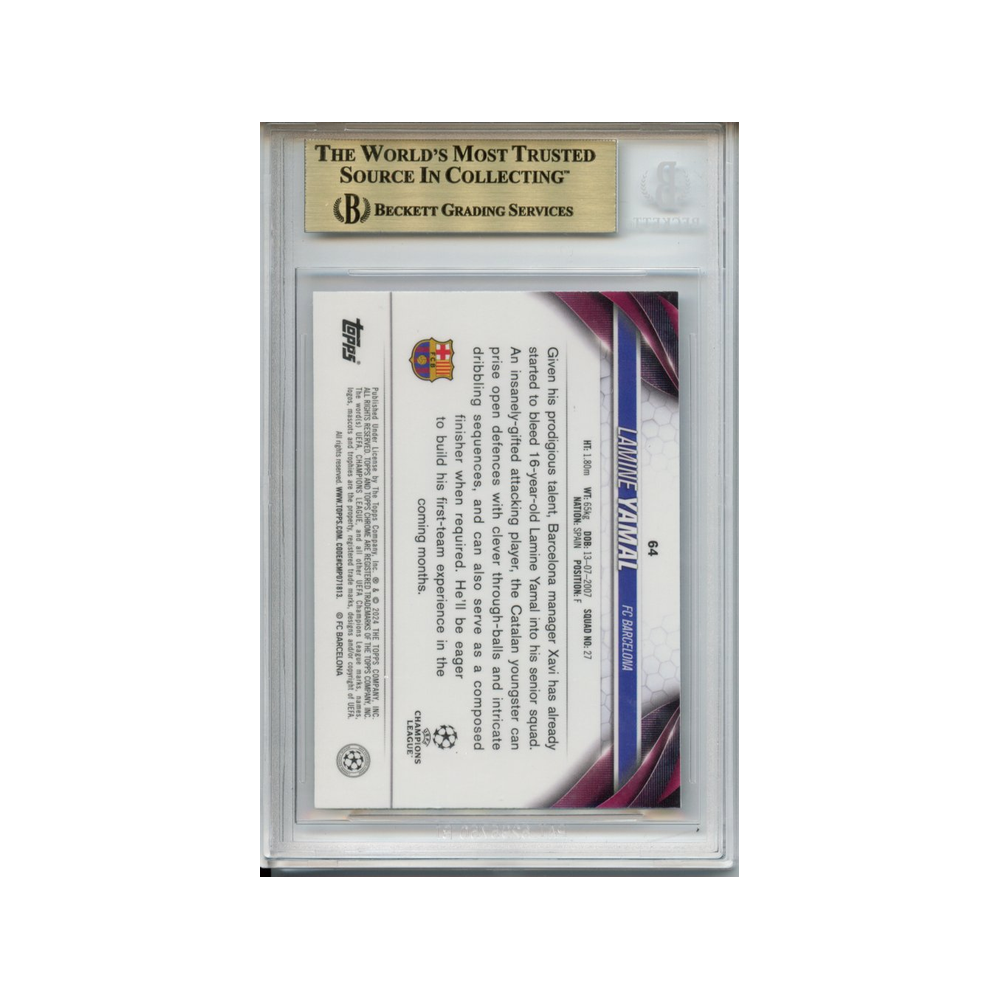 Lamine-Yamal-Violet-Speckle-Refractors-2023-24-Topps-Chrome-UEFA-Club-Competitions-BGS-9.5-Rückseite