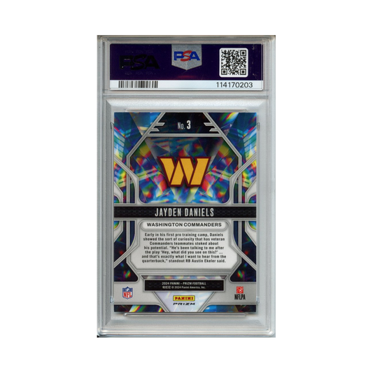 Jayden-Daniels-Prizmatic-Silver-Prizm-2024-Prizm-PSA-10-Rückseite
