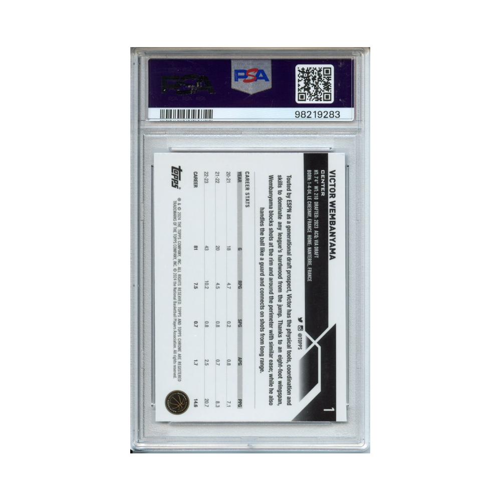 Victor-Wembanyama-Purple-Geometric-2023-Topps-Chrome-PSA-9-Rückseite