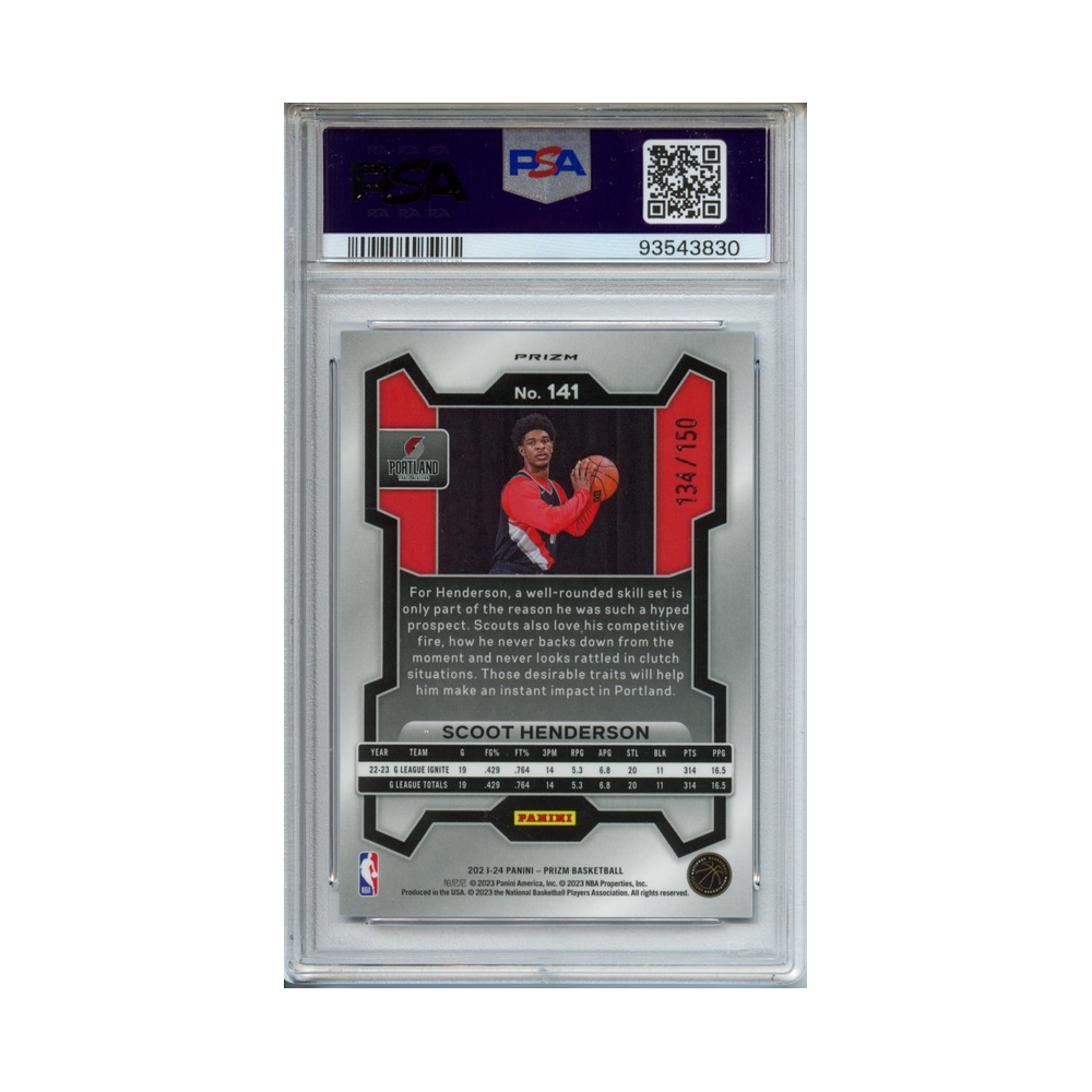 Scoot-Henderson-Blue-Fast-Break-2023-Prizm-PSA-10-Rückseite
