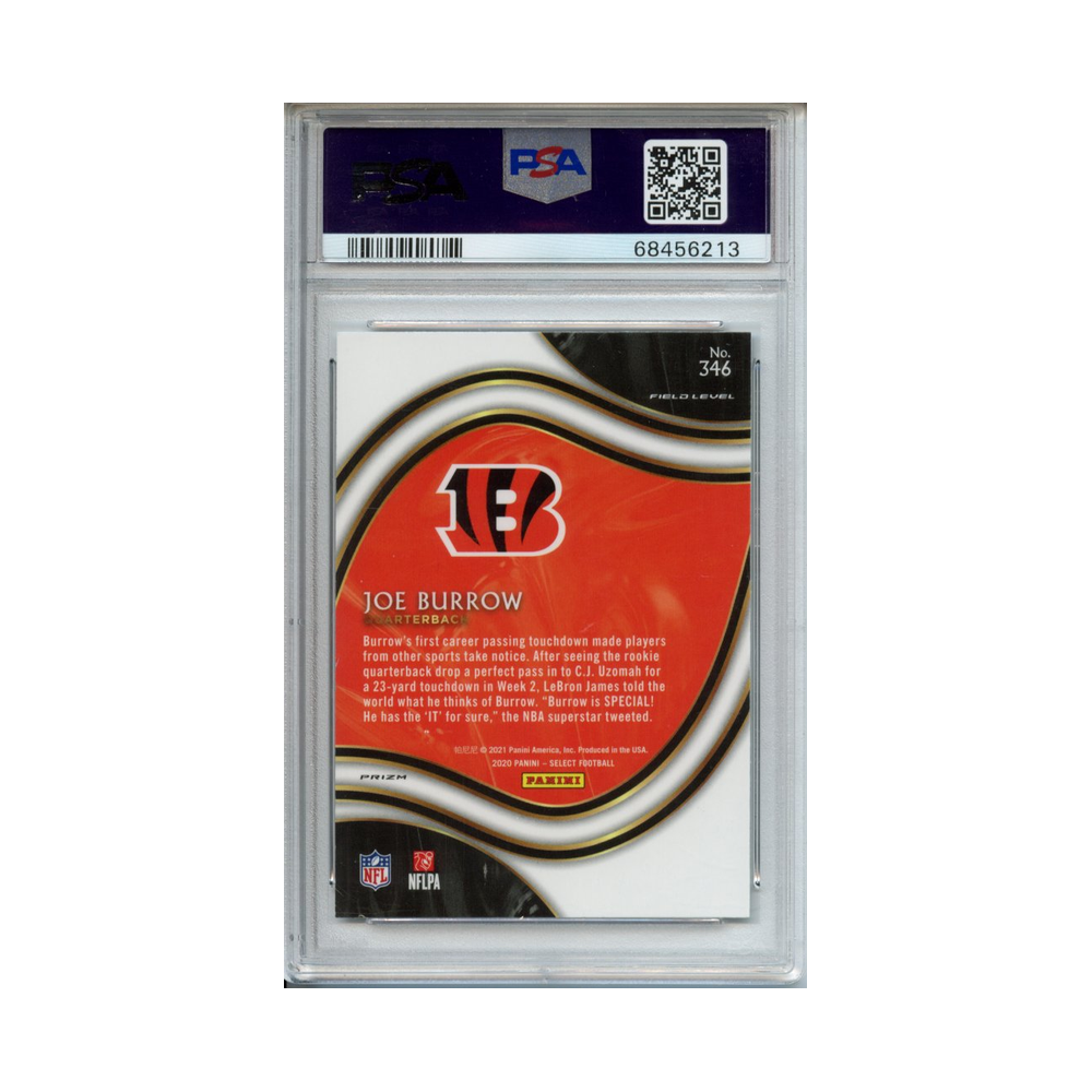 Joe-Burrow-Silver-Prizm-2020-Panini-Select-PSA-9-Rückseite