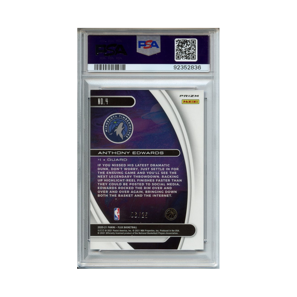 Anthony-Edwards-Titan-Rookies-Purple-2020-Panini-Flux-PSA-9-Rückseite