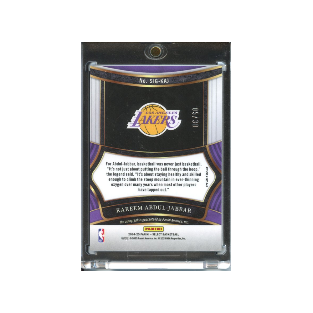 Kareem-Abdul--Jabbar-Autograph-Orange-Pulsar-/30-2024-Select-Rückseite