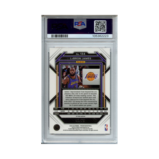 Lebron-James-Red-Power-2022-Prizm-PSA-9-Rückseite