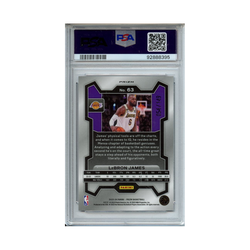 Lebron-James-Purple-Ice-2023-Prizm-PSA-9-Rückseite