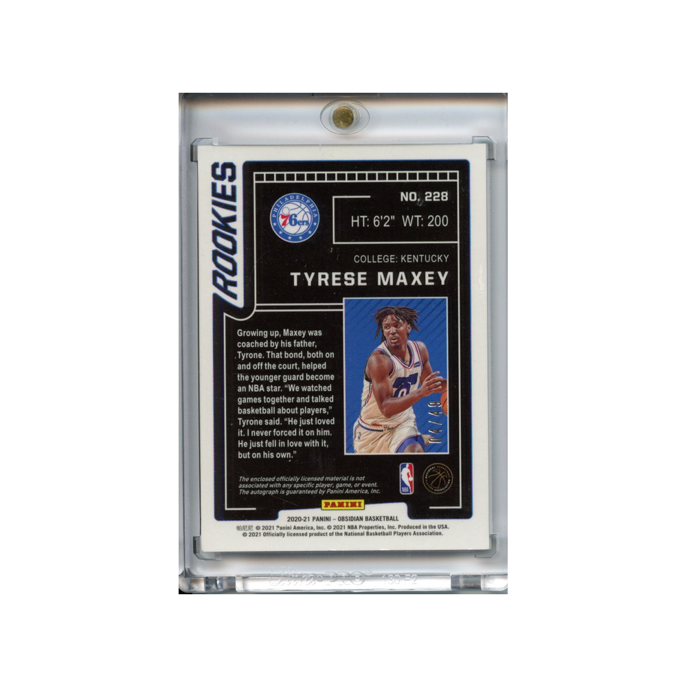 Tyrese-Maxey-Patch-Auto-/49-2020-Obsidian-Rückseite