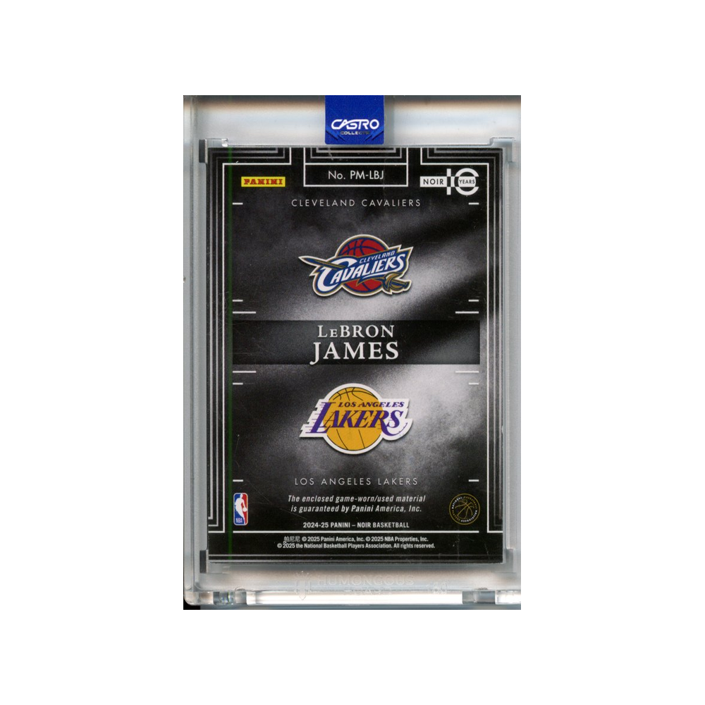 Lebron-James-Patch-Prequel-Memorabilia-/25-2024-Noir-Rückseite
