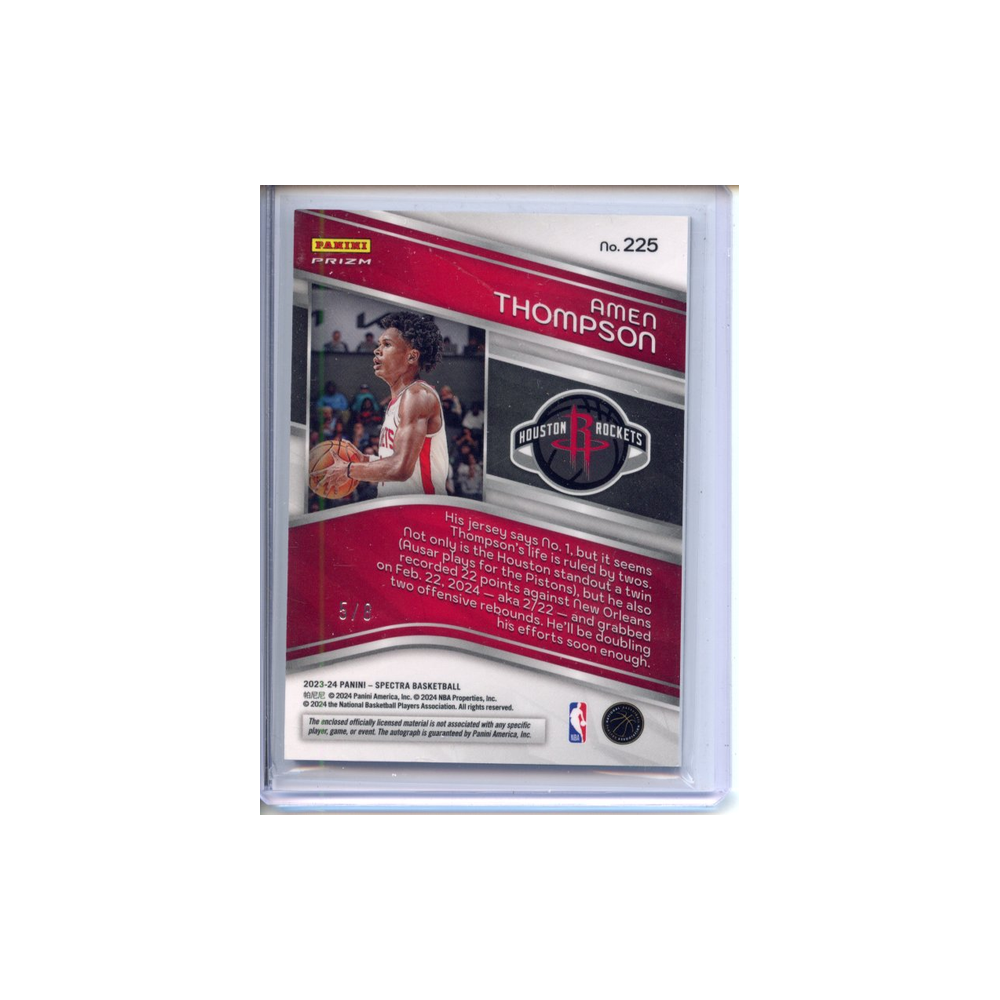 Amen-Thompson-Patch-Autograph-Purple-Wave-/8-2023-Spectra-Rückseite