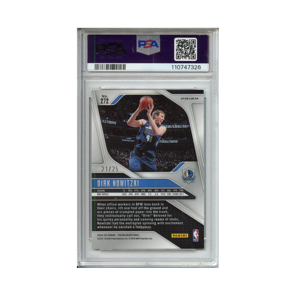 Dirk-Nowitzki-Mojo-Prizm-2024-Prizm-PSA-10-Rückseite