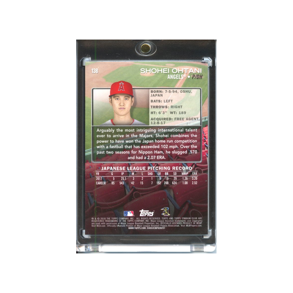 Shohei-Ohtani-2018-Stadium-Club-Rückseite