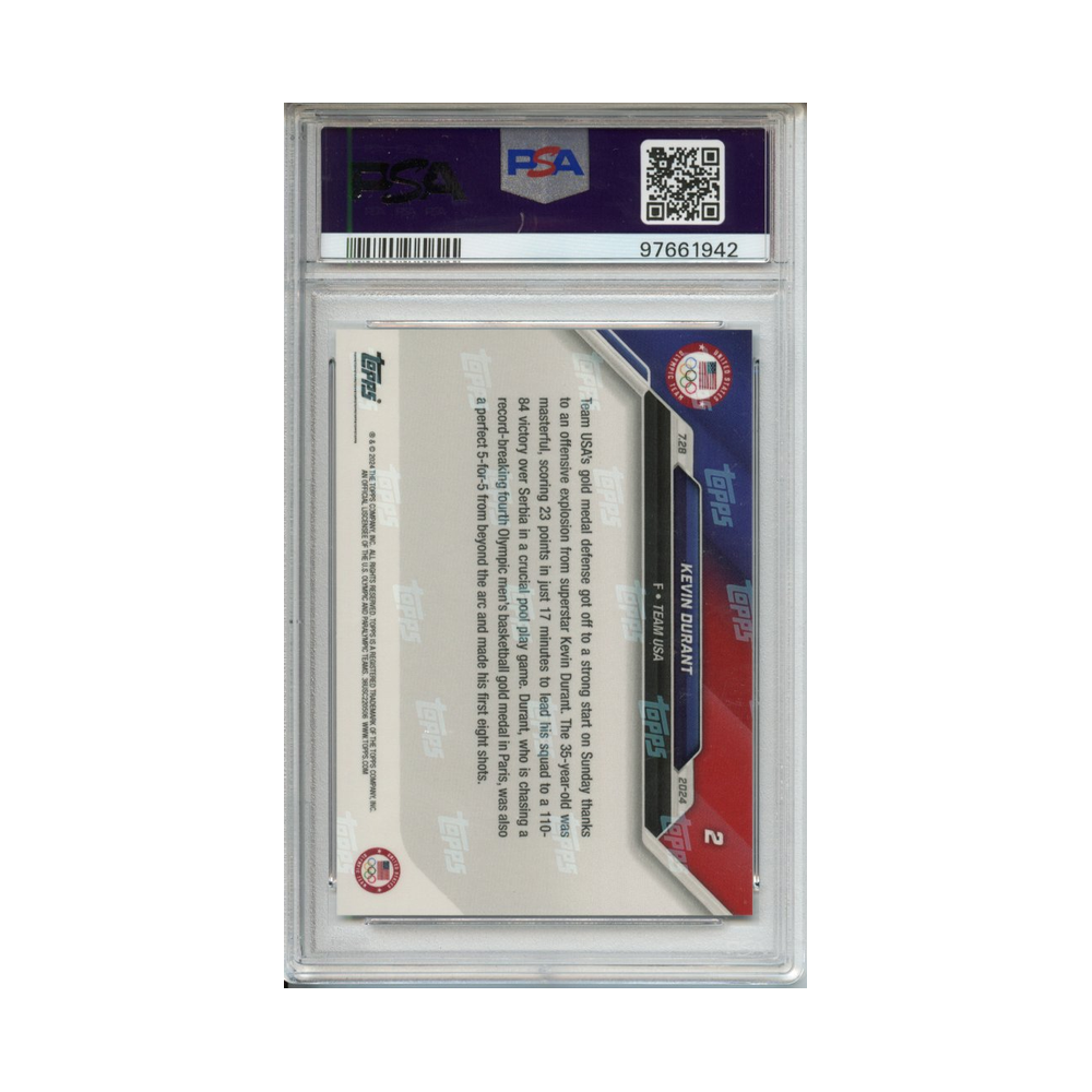 Kevin-Durant-2024-Topps-Now-Olympics-#4-PSA-10-Rückseite