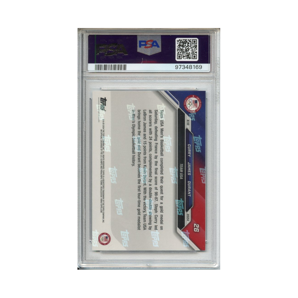 Curry/James/Durant-2024-Topps-Now-Olympics-PSA-10-Rückseite
