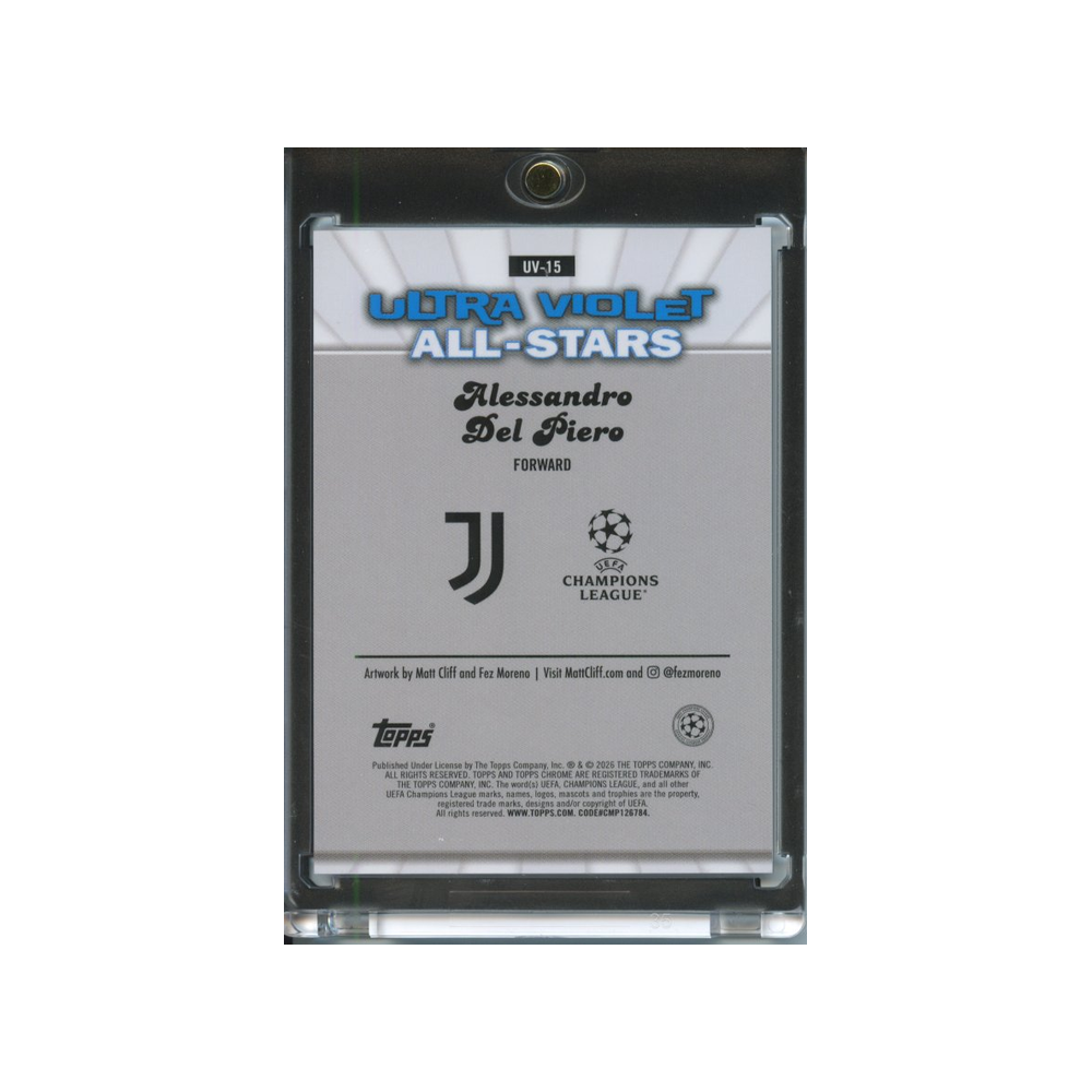 Alessandro-Del-Piero-Ultra-Violet-All-Stars-2025-Topps-Chrome-Rückseite