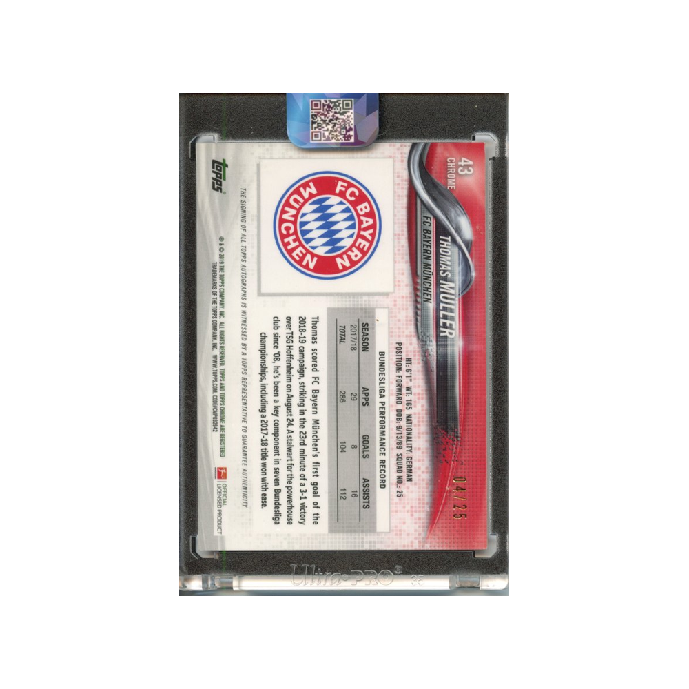 Thomas-Müller-Autograph-Orange-Refractor-/25-2018-Topps-Chrome-Rückseite