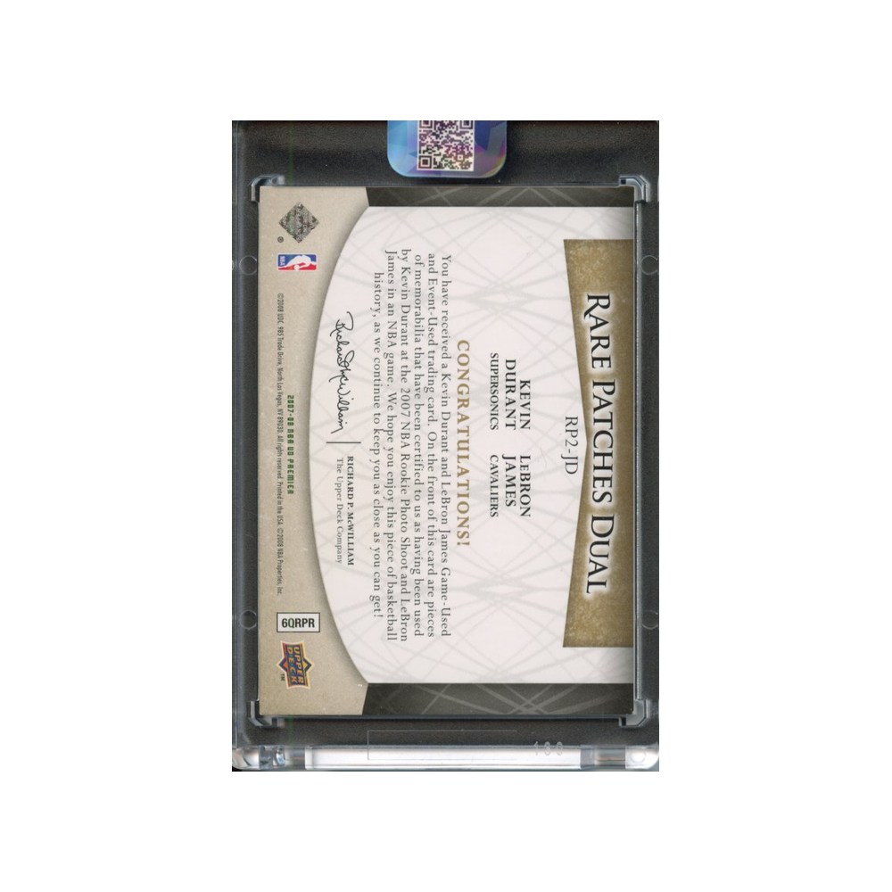 Kevin-Durant/-Lebron-James-Rare-Patches-Dual-Gold-/15-2007-Upper-Deck-Premier-Rückseite