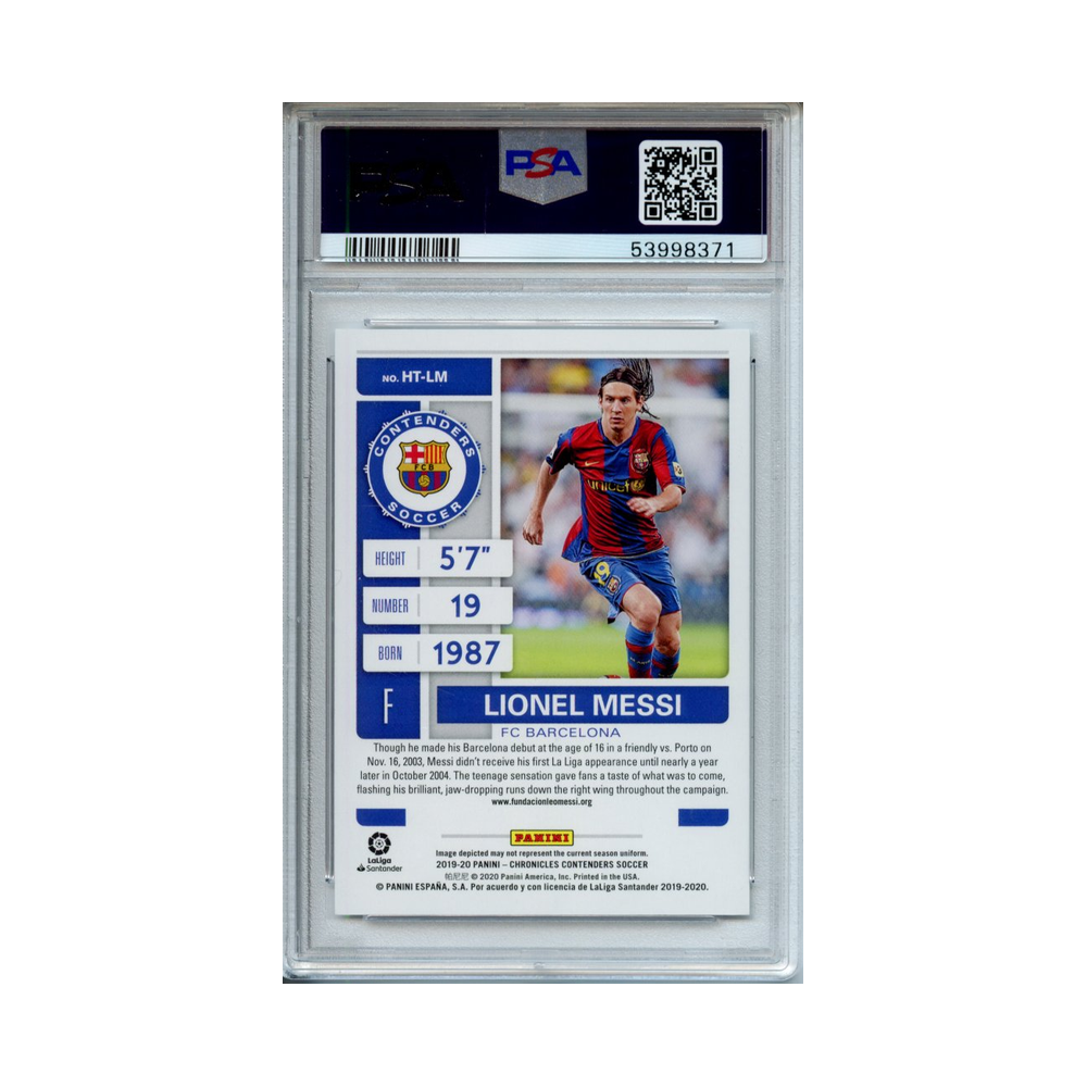 Lionel-Messi-Contenders-Historic-Ticket-2019-Panini-Chronicles-PSA-10-Rückseite