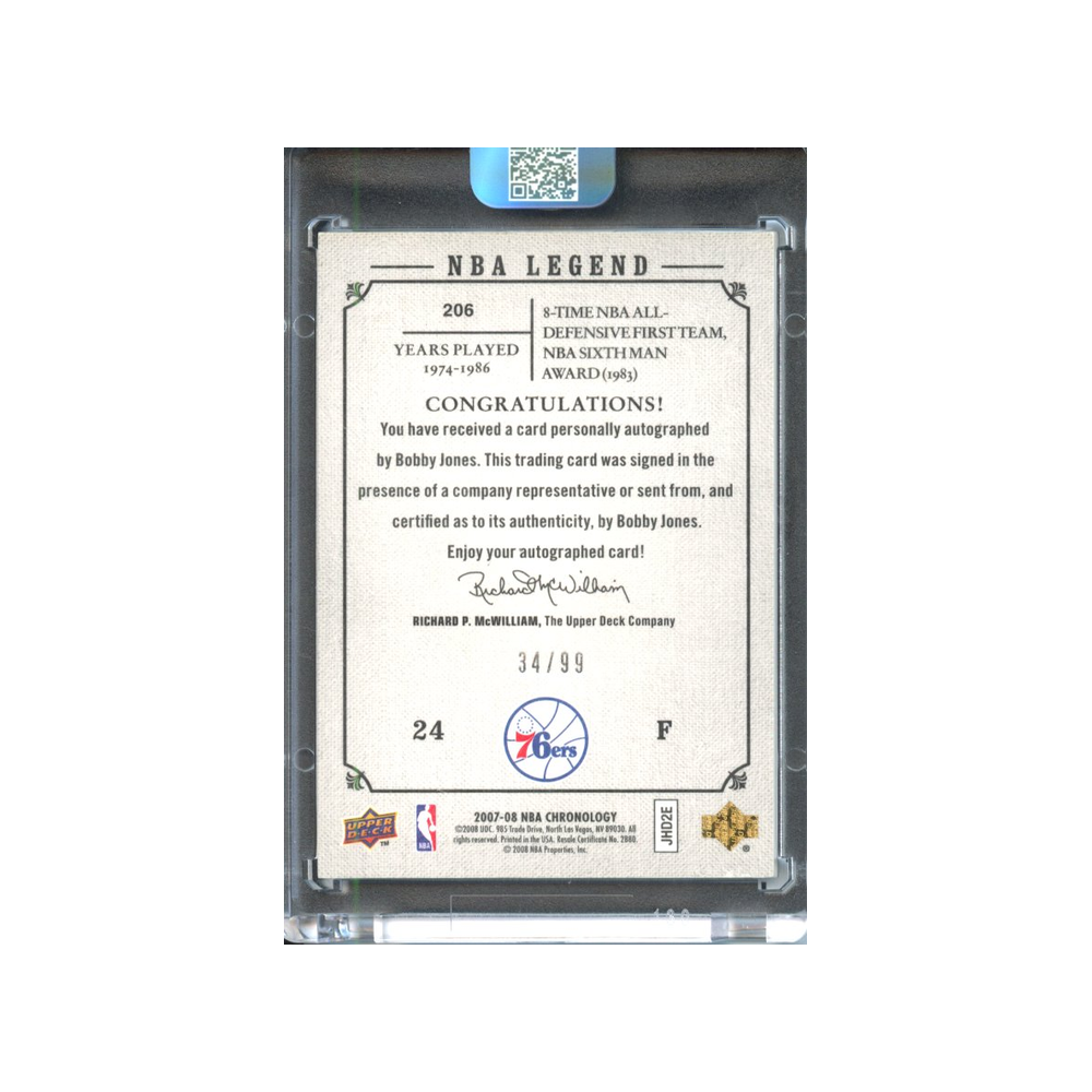 Bobby-Jones-Autograph-/99-2007-Upper-Deck-Chronology-Rückseite