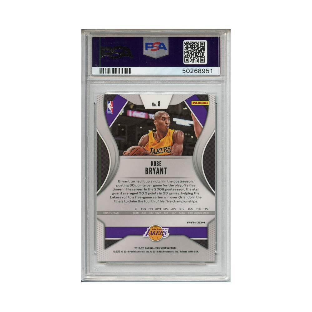 Kobe-Bryant-Green-Prizm-2019-Panini-Prizm-PSA-10-Rückseite