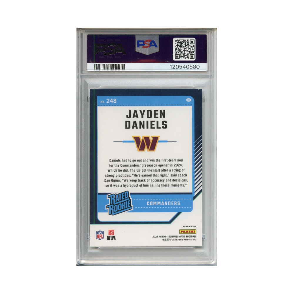 Jayden-Daniels-Holo-2024-Donruss-Optic-PSA-10-Rückseite