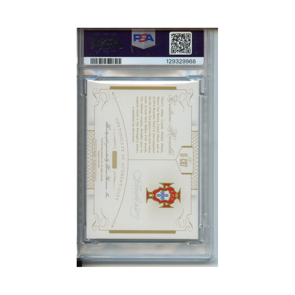 Cristiano-Ronaldo-International-Icons-Autograph--Emerald-2015-16-Panini-Flawless-PSA-9-Rückseite