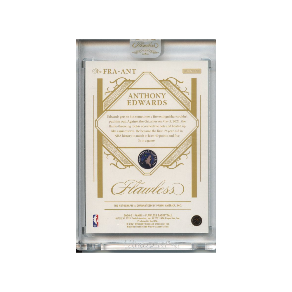 Anthony-Edwards-Rookie-Autographs-Gold-/10-2020-Flawless-Rückseite