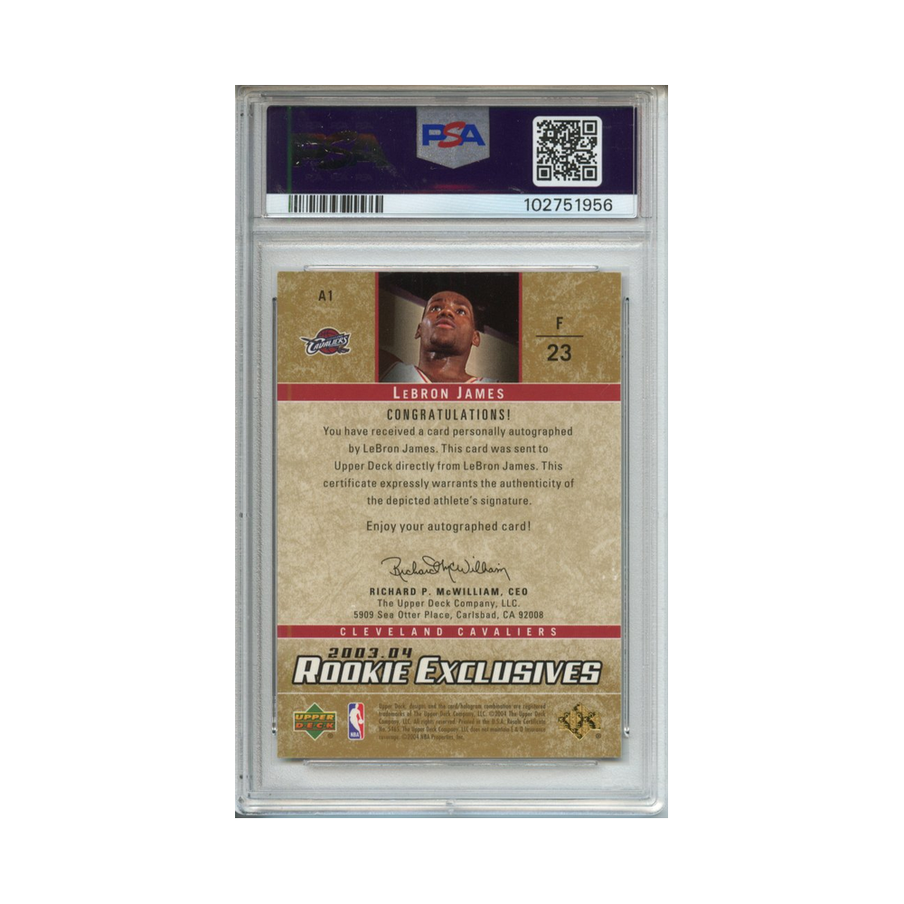 Lebron-James-Rookie-Exclusives-Auto-2003-Upper-Deck-PSA-8/10-Rückseite