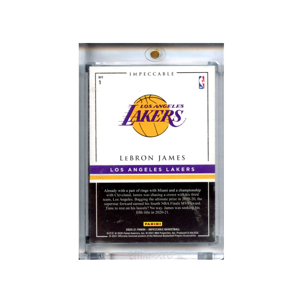 Lebron-James-Gold-Bar-/10-2020-Impeccable-Rückseite