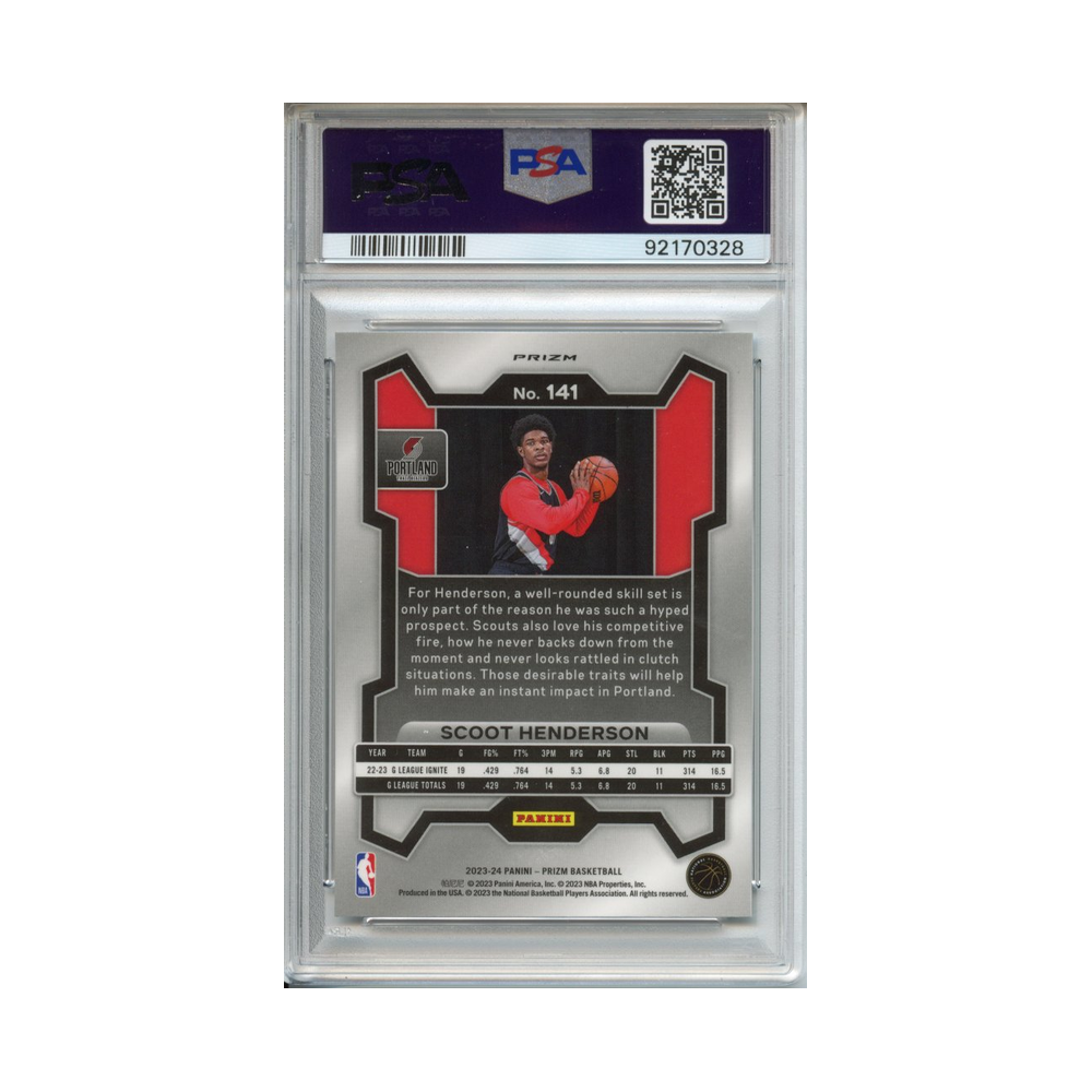 Scoot-Henderson-Silver-2023-Prizm-PSA-10-Rückseite