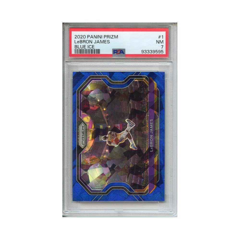 Lebron-James-Blue-Ice-2020-Panini-Prizm-PSA-7-Vorderseite