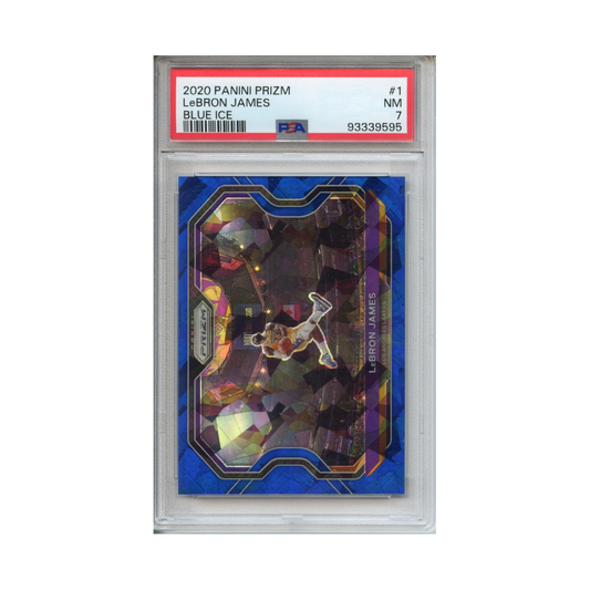 Lebron-James-Blue-Ice-2020-Panini-Prizm-PSA-7-Vorderseite