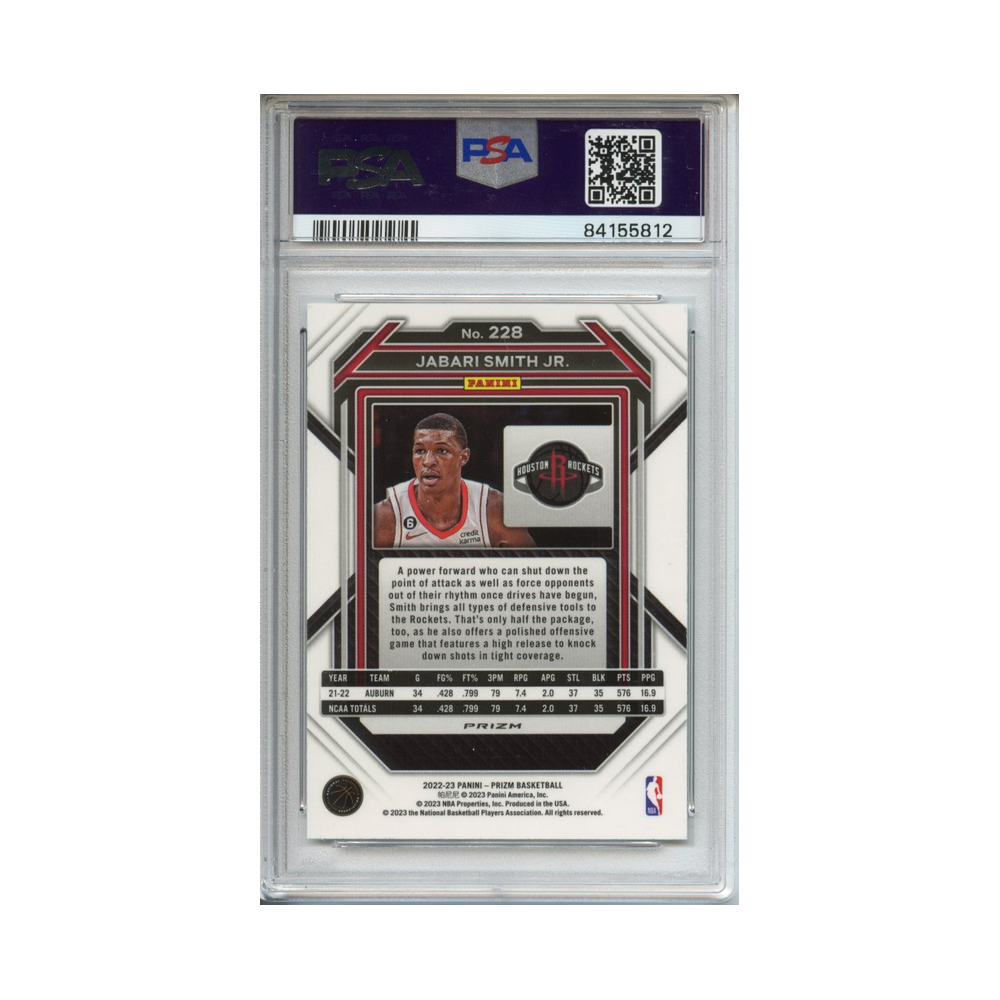 Jabari-Smith-Jr.-Silver-Prizm-2022-Prizm-PSA-10-Rückseite