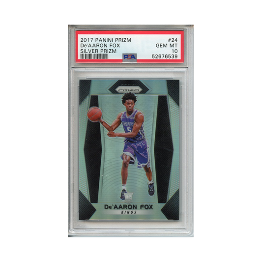 De'Aaron-Fox-Silver-Prizm-2017-Prizm-PSA-10-Vorderseite