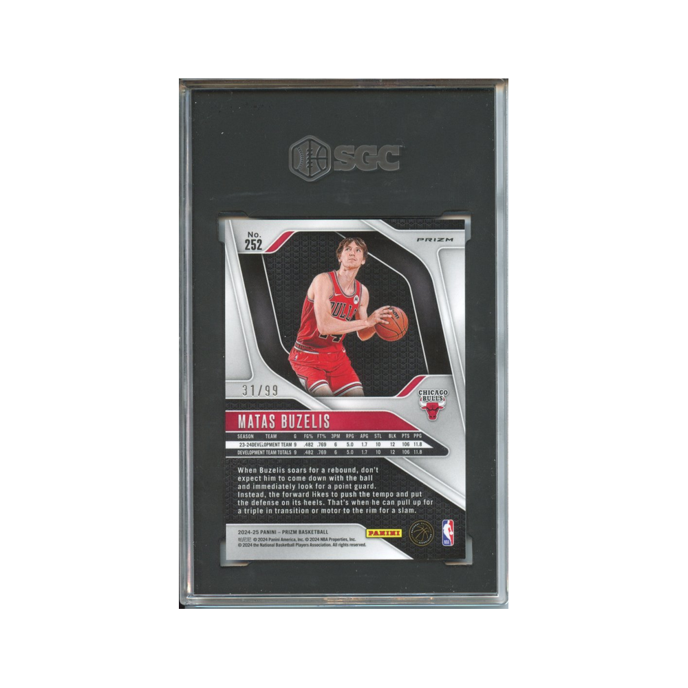 Matas-Buzelis-Purple-Prizm-31/99-2024-25-Panini-Prizm-SGC-10-Rückseite