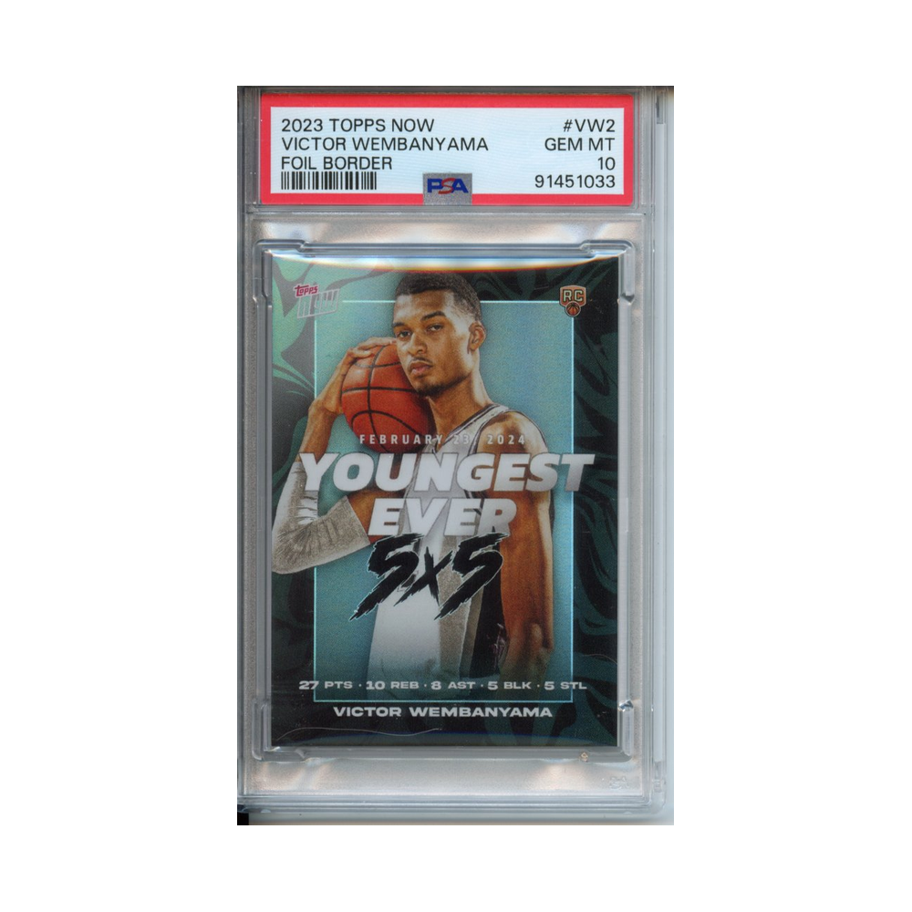 Victor-Wembanyama-Foil-Border-2023-Topps-Now-PSA-10-Vorderseite