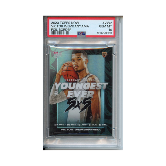 Victor-Wembanyama-Foil-Border-2023-Topps-Now-PSA-10-Vorderseite