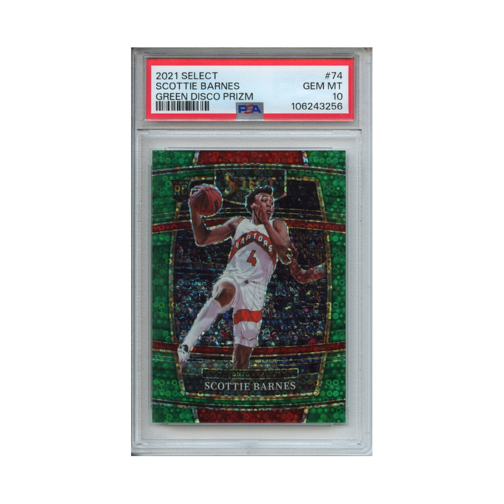 Scottie-Barnes-Green-Disco-Prizm-2021-Select-PSA-10-Vorderseite