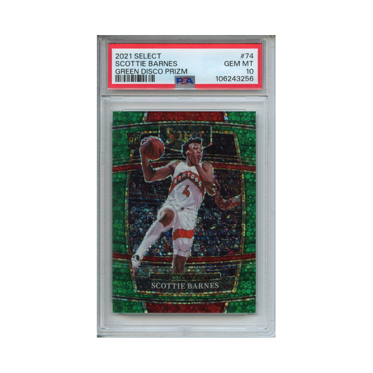 Scottie-Barnes-Green-Disco-Prizm-2021-Select-PSA-10-Vorderseite