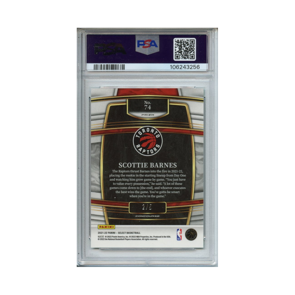 Scottie-Barnes-Green-Disco-Prizm-2021-Select-PSA-10-Rückseite
