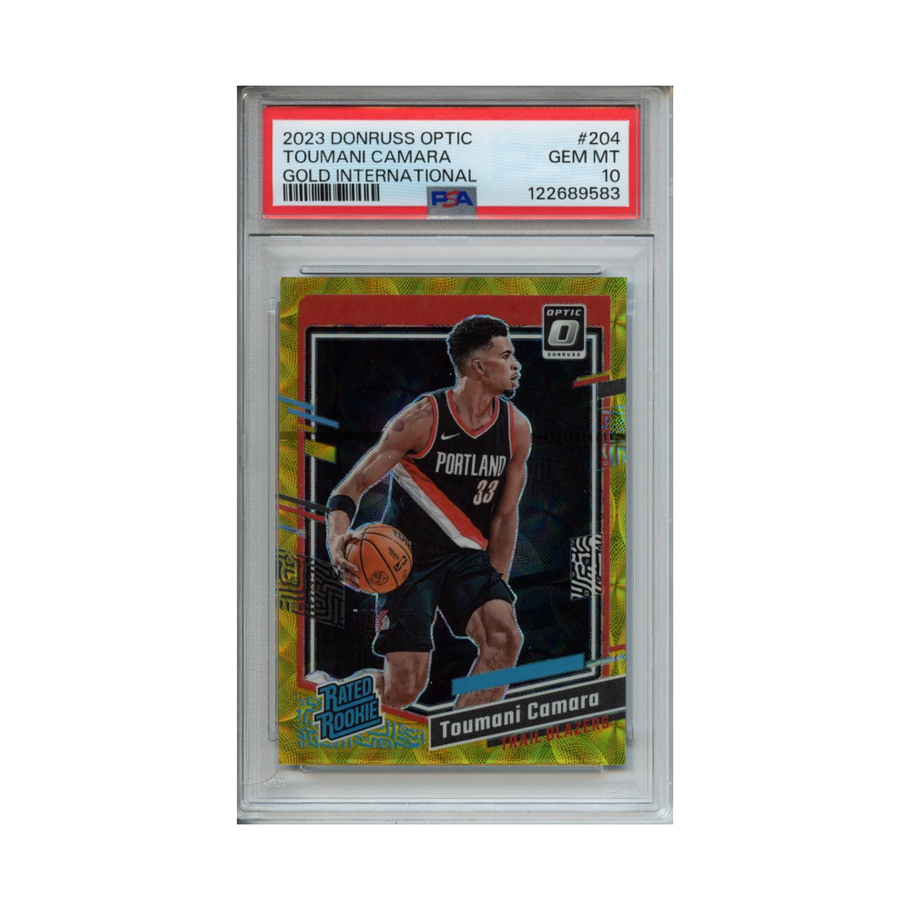 Toumani-Camara-Gold-International-2023-Donruss-Optic-PSA-10-Vorderseite