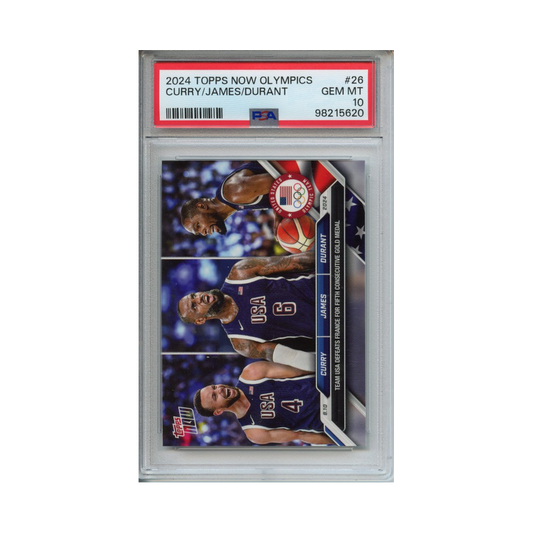 Curry/James/Durant-2024-Topps-Now-Olympics-#1-PSA-10-Vorderseite