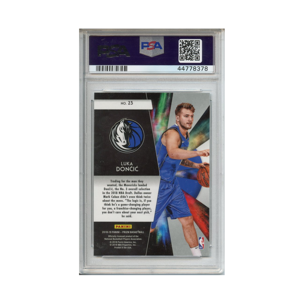 Luka-Doncic-Freshman-Phenoms-2018-Panini-Prizm-PSA-10-Rückseite