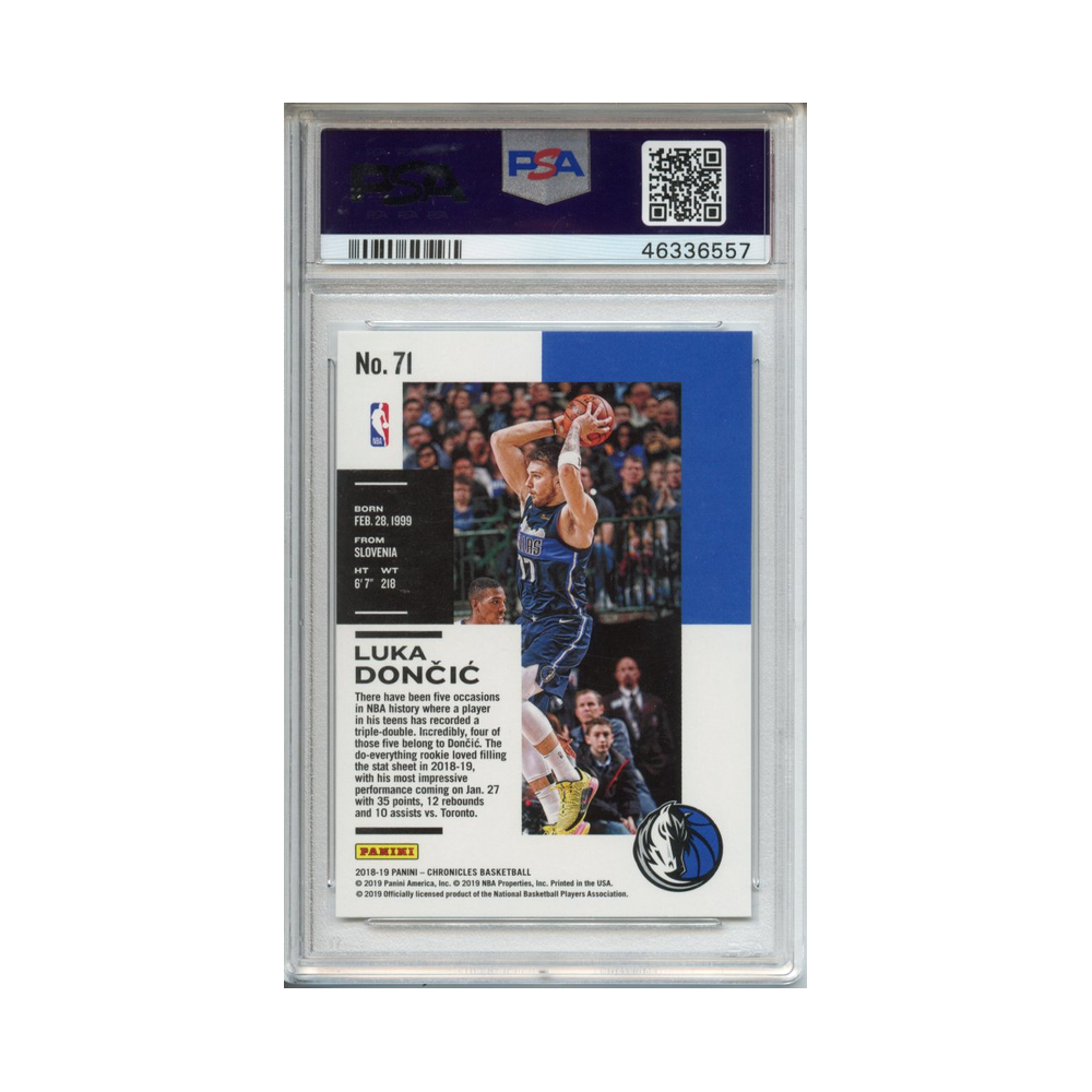Luka-Doncic-Bronze-2018-Panini-Chronicles-PSA-10-Rückseite