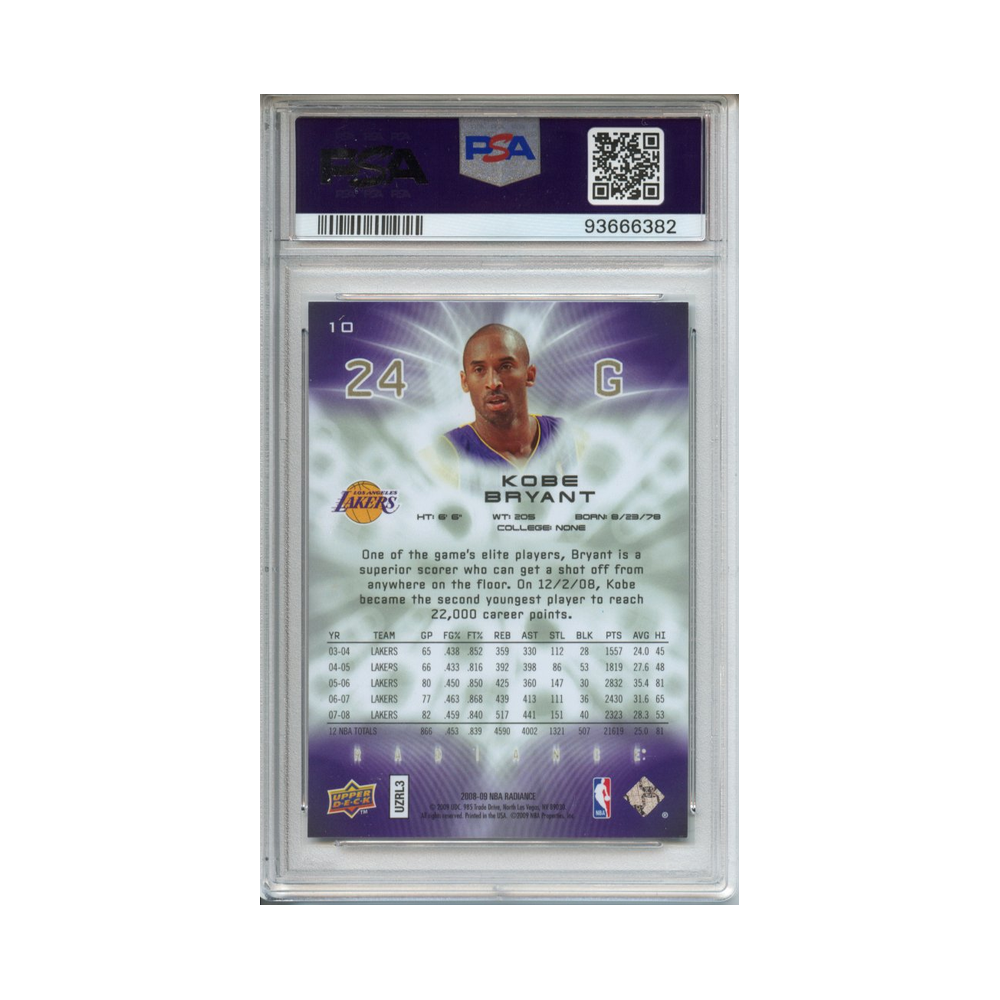 Kobe-Bryant-2008-Upper-Deck-Radiance-PSA-8-Rückseite